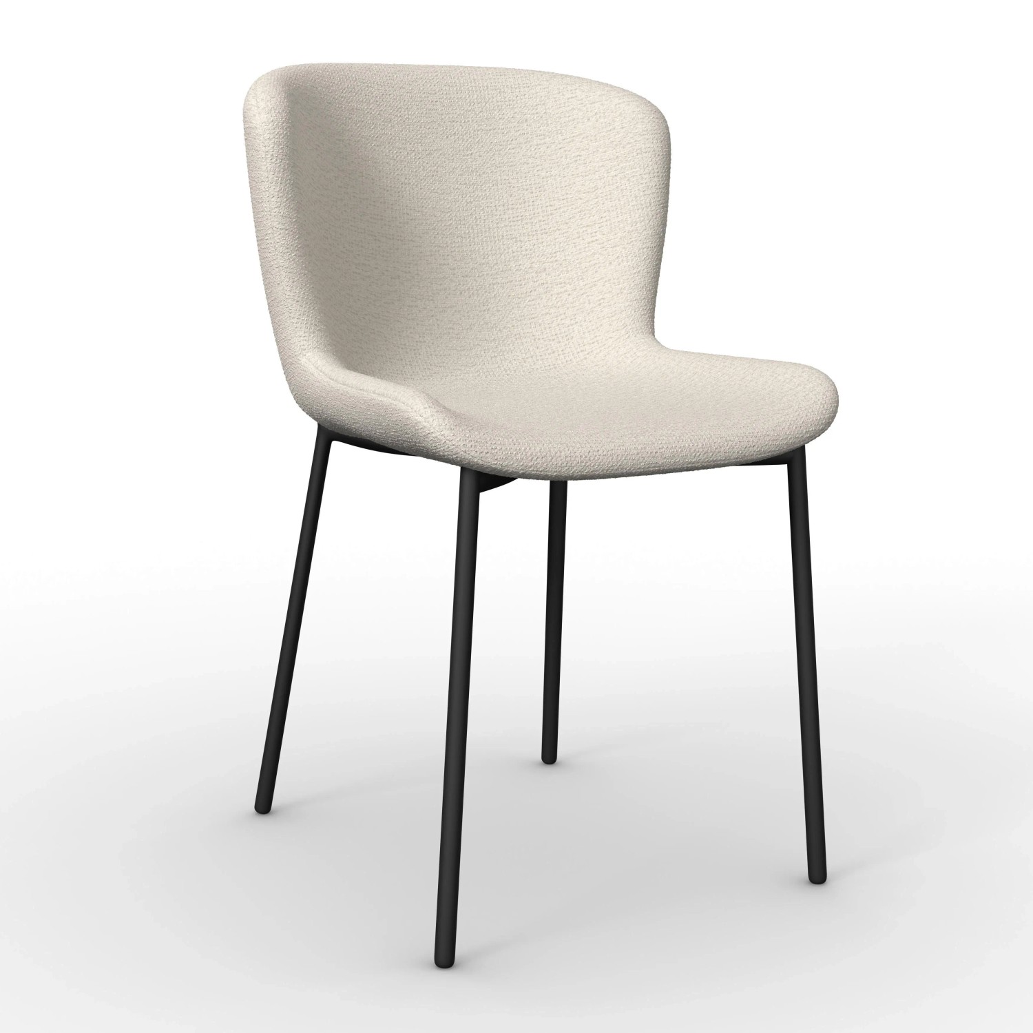 Bessagi Home Stuhl Noemie Creme Chenille Gepolstert