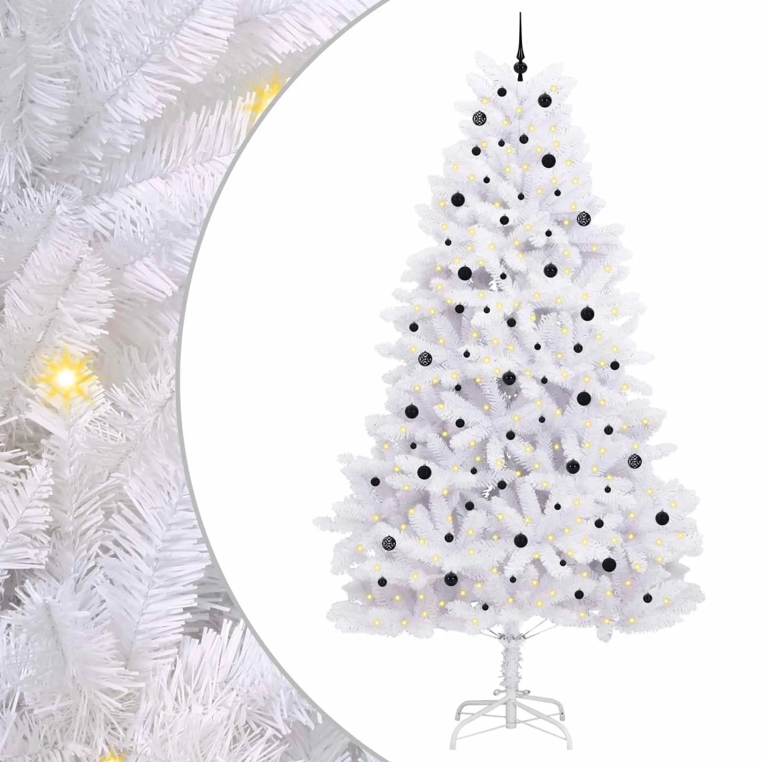 vidaXL Künstlicher Klappbarer Weihnachtsbaum Weiß 300 cm PVC und Stahl 3426631