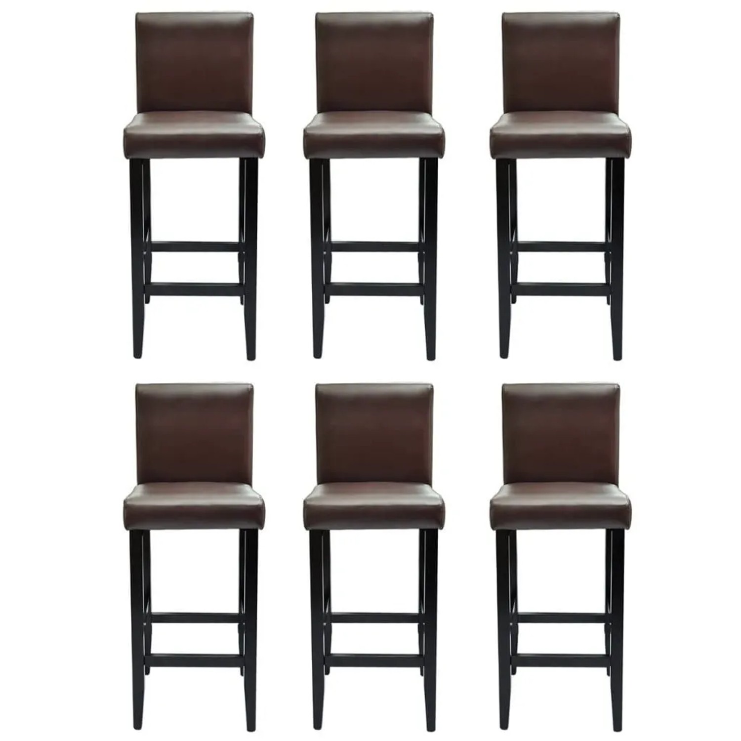 vidaXL Barshocker 6 Stk Braun Kunstleder 160718
