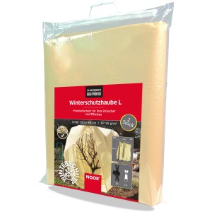 Noor Winterschutzhaube L, 2er-Pack, beige, mit Reißverschluss und Zugseil für Pflanzen.