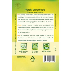 Quedlinburger Phacelia Bienenfreund Großpackung: Samen für bienenfreundliche Gründüngung.