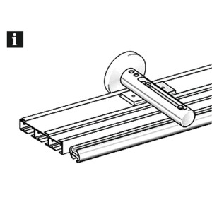 Gardinia Wandträger für Flächenvorhangschiene, silberfarben, zur Wandbefestigung.