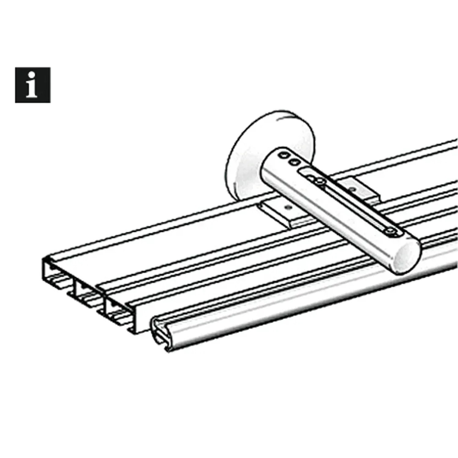 Gardinia Wandträger für Flächenvorhangschiene, silberfarben, zur Wandbefestigung.