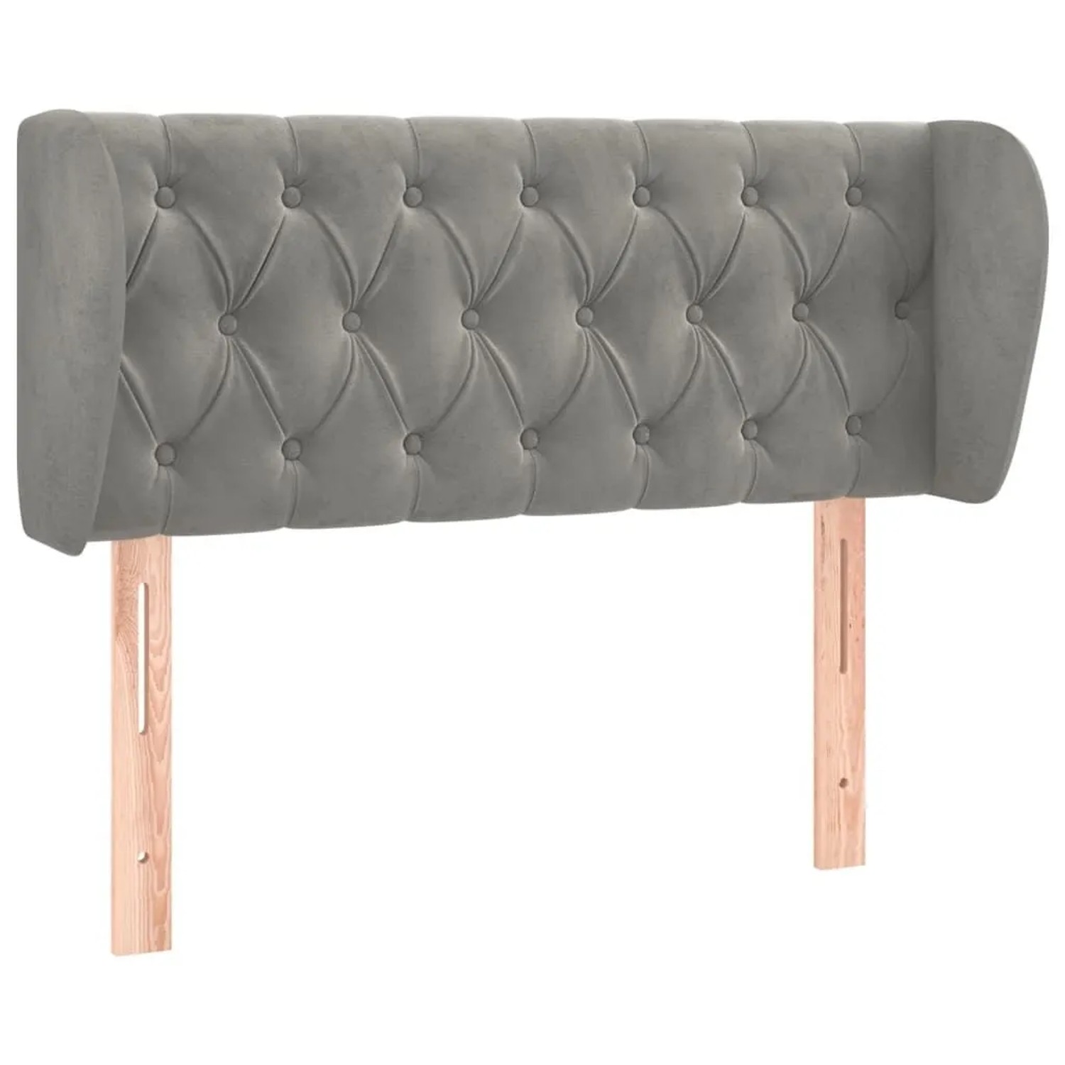 vidaXL Kopfteil mit Ohren Hellgrau 93x23x78/88 cm Samt 3117516