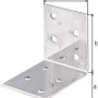 Winkelverbinder aus Edelstahl, 50x50x40 mm, mit Löchern für Schrauben, zur Holzverbindung.