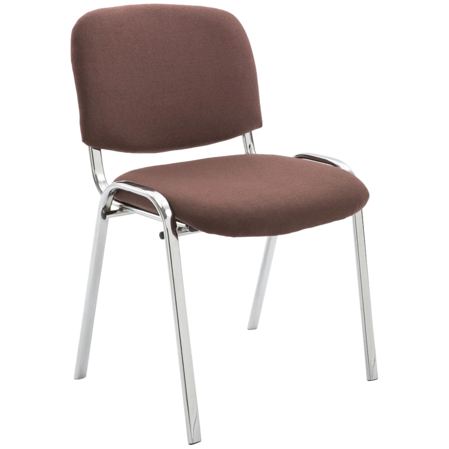 DELUKE Besucherstuhl ZAGREB Stoff Braun 54x48x79cm Konferenzstuhl Wartezimmerstuhl Bürostuhl
