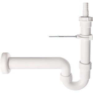 Viega Geräte-Geruchsverschluss, 40 mm, weiß, mit Wandhalterung für Wasch- oder Spülmaschine.