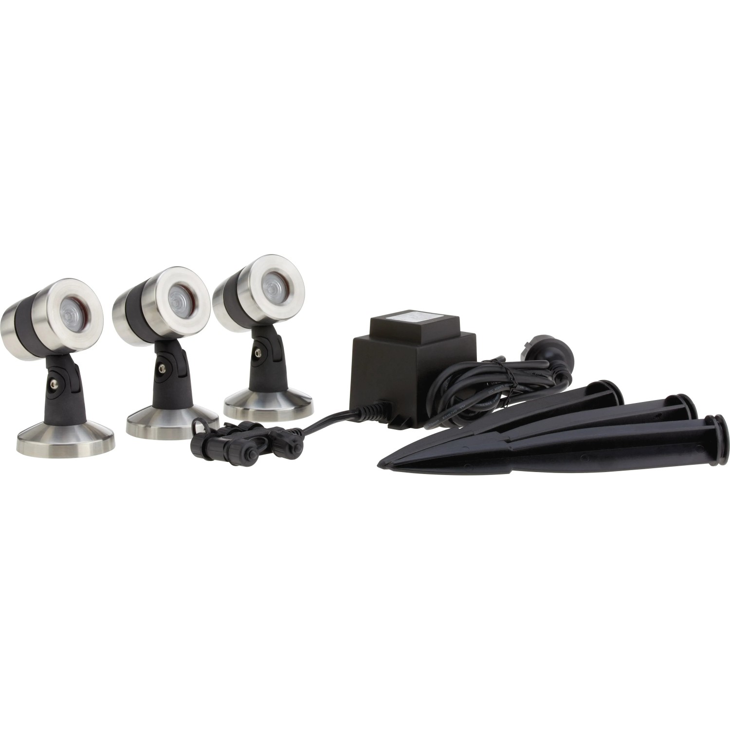 Oase LunAqua Maxi LED Set 3: 3er-Set Teichbeleuchtung mit Erdspießen und Trafo.