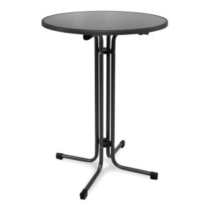 Grauer runder Stehtisch Beautissu Sylt, 80 cm Durchmesser, für Indoor & Outdoor. Stabil und wetterbeständig.