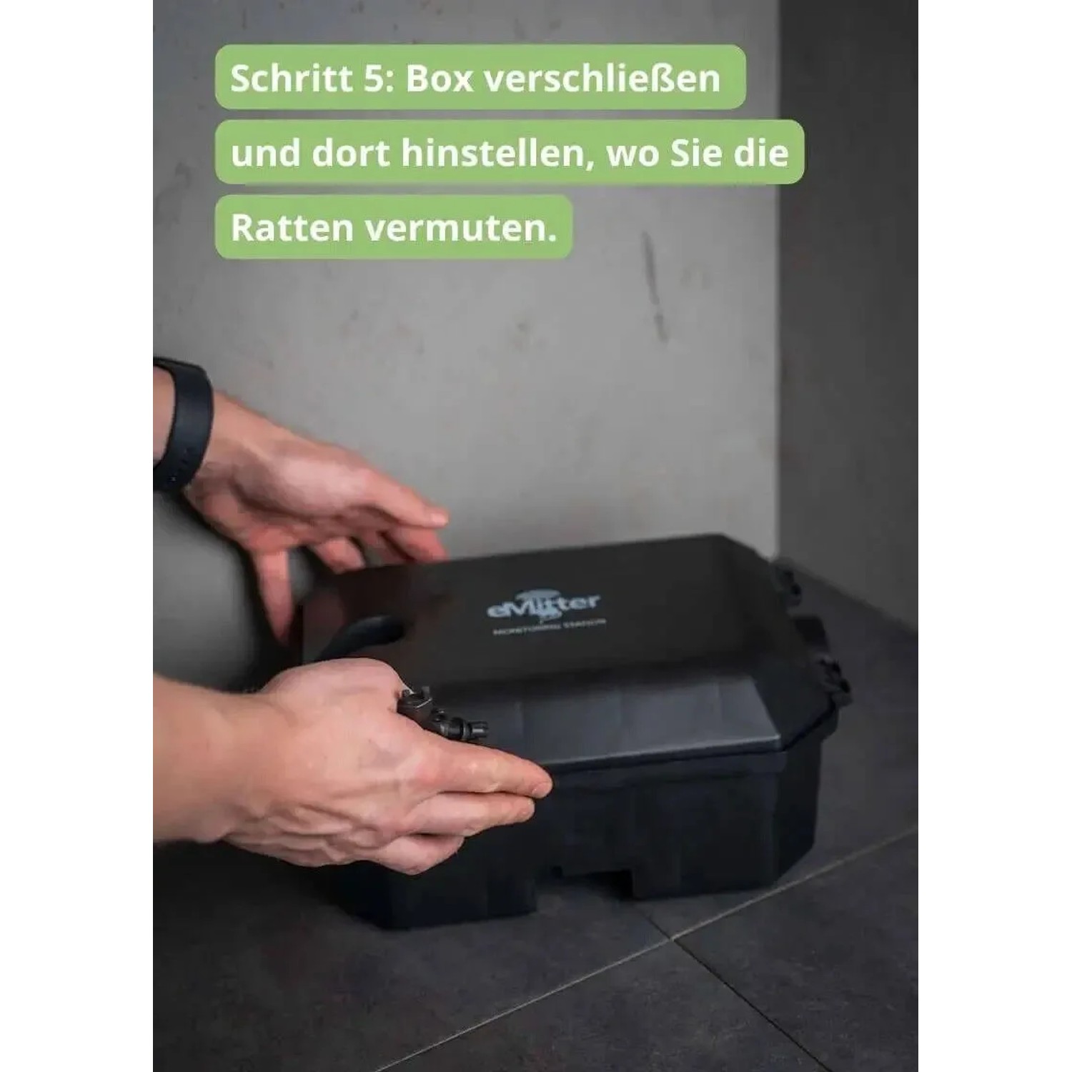 Rattenfalle Vanguard Köderstation wird verschlossen, um Ratten zu bekämpfen.