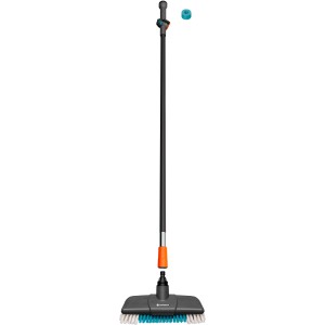 Gardena Cleansystem Wasch-Set mit Stiel Hard, anthrazit, mit Bürste und Reinigungstabs für robuste Flächen.