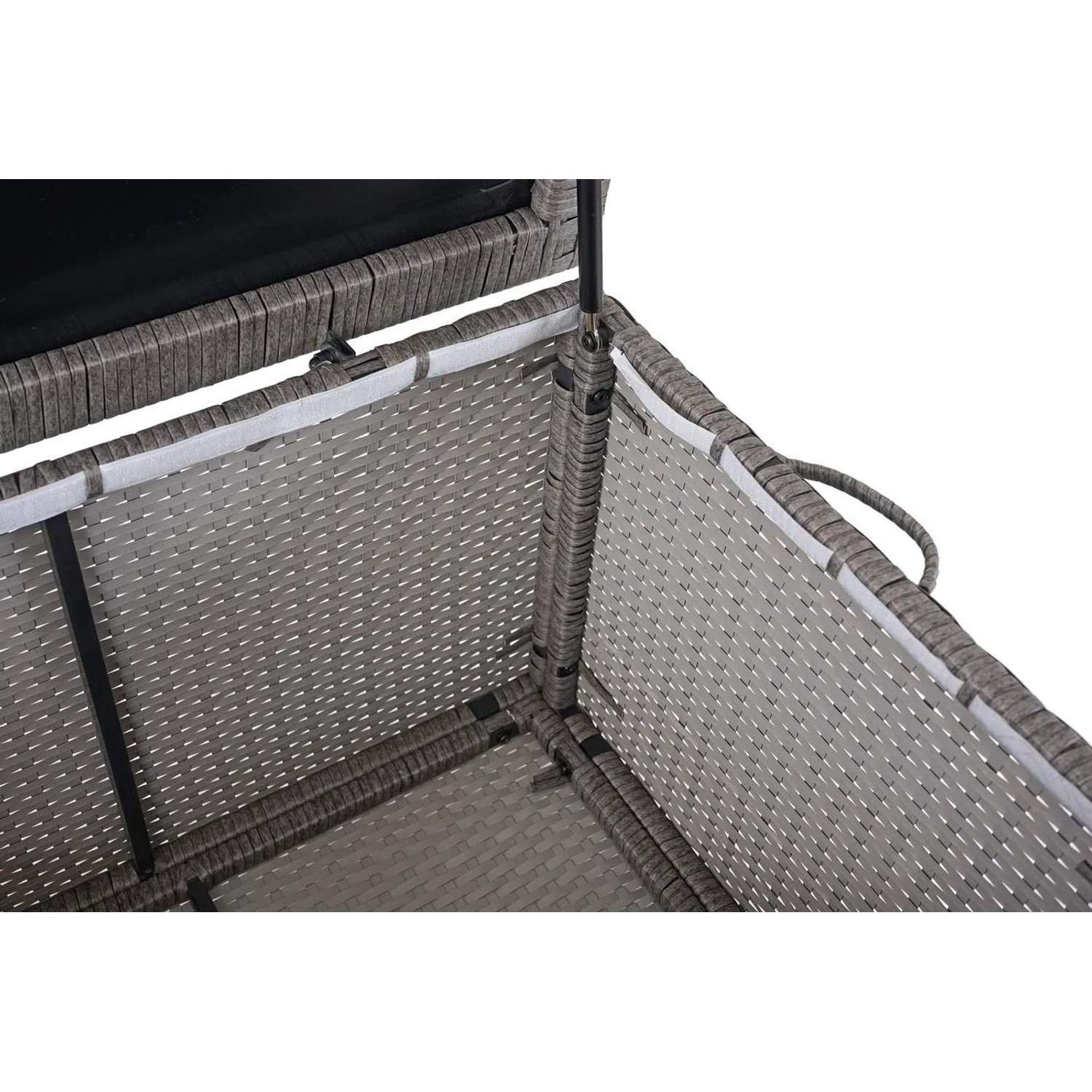 Proregal Poly-Rattan Kissenbox HxBxT 80x160x94cm Premium Grau 320L Gartentruhe Auflagenbox Truhe_6