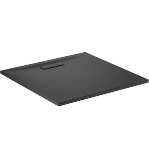 Quadratische, extraflache Ideal Standard Duschwanne, 90x90 cm, in edlem Schwarz.