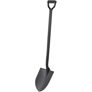 Schwarzer LUX Schaufelspaten Classic aus Stahl mit D-Griff, 110 cm lang.