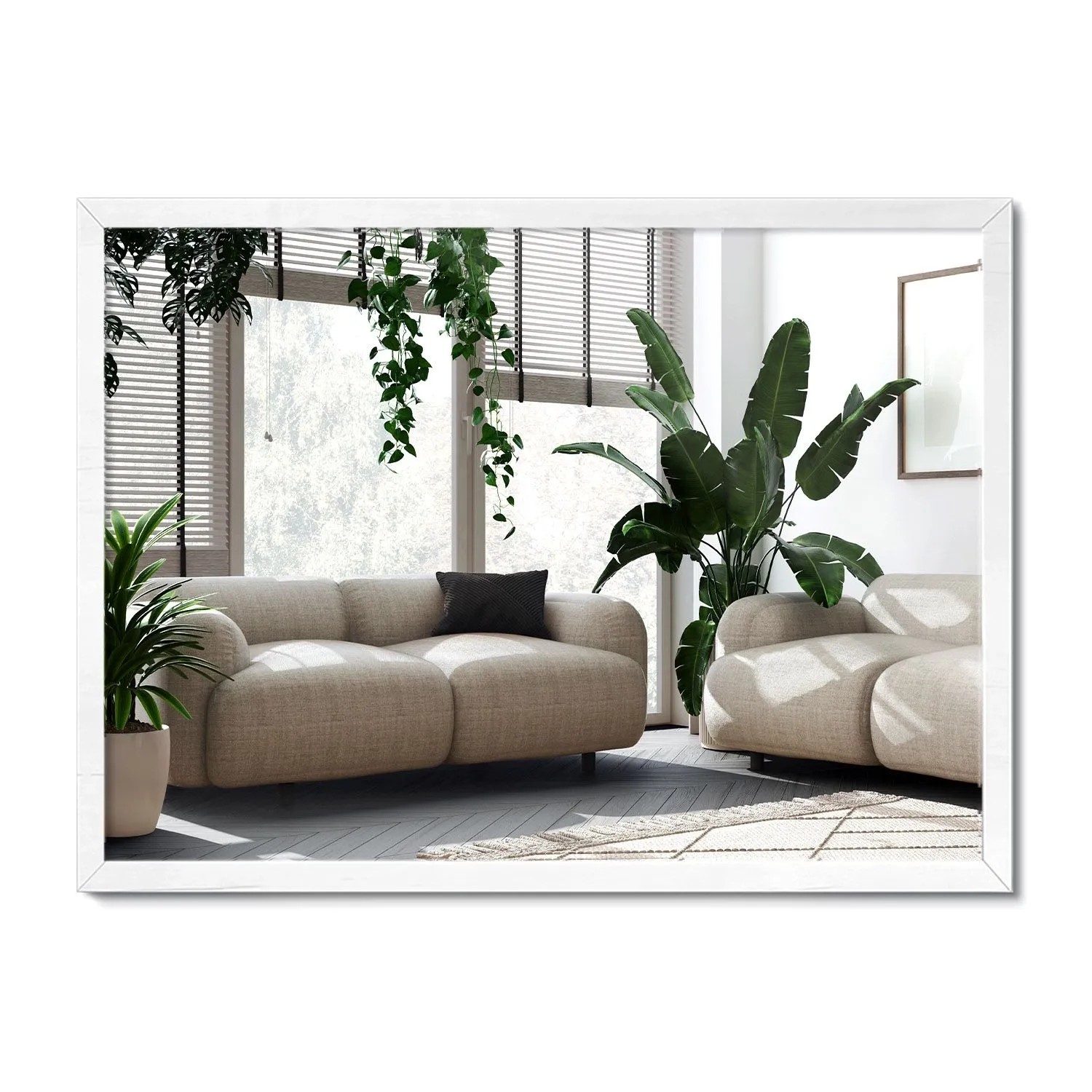 Wallfluent Wandspiegel Rechteckig Mit Rahmen 60x80 cm Spiegel Rechteckig Weißer Rahmen Badspiegel Rechteckig Rahmen