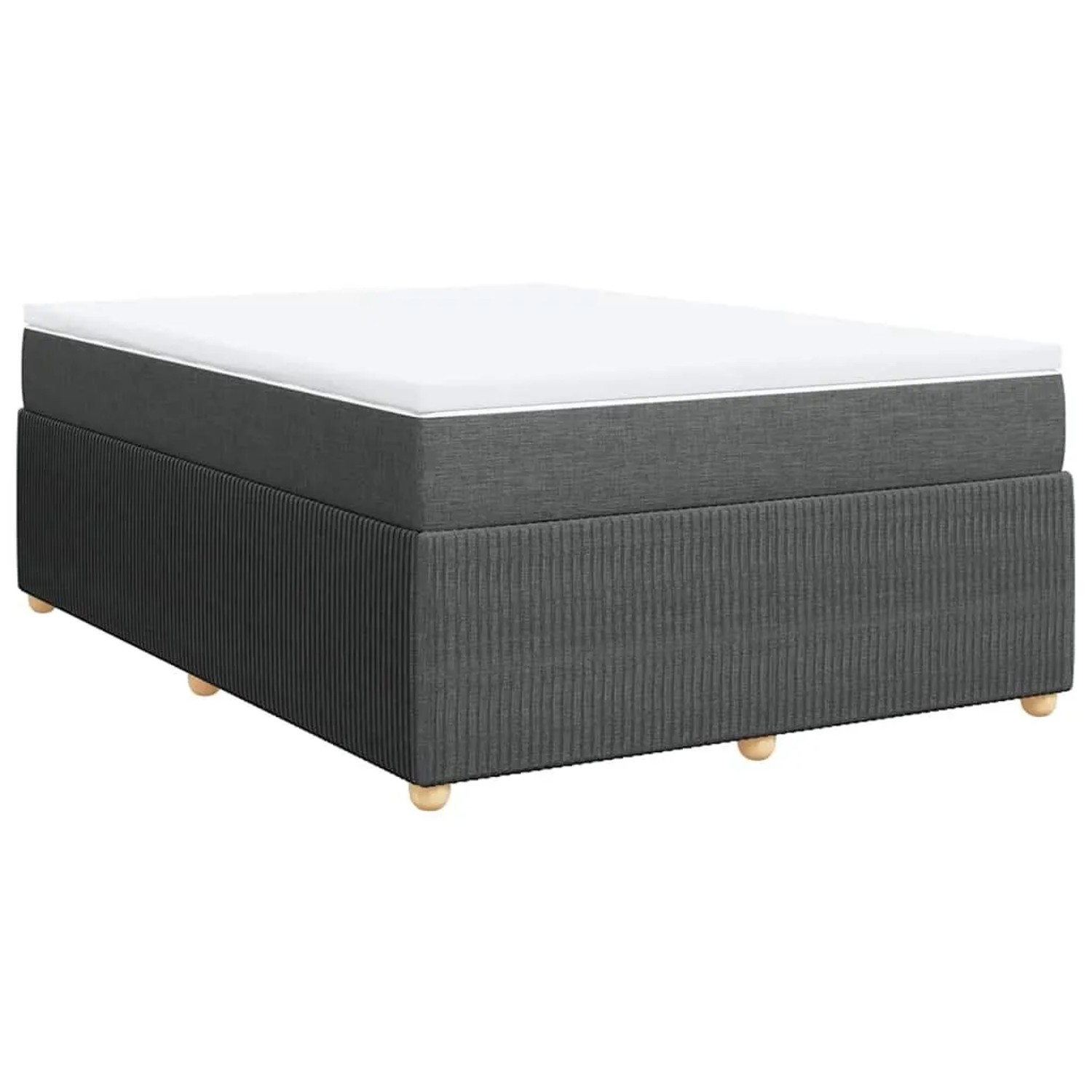 vidaXL Boxspringbett mit Matratze Dunkelgrau 160x200 cm Stoff 3285582