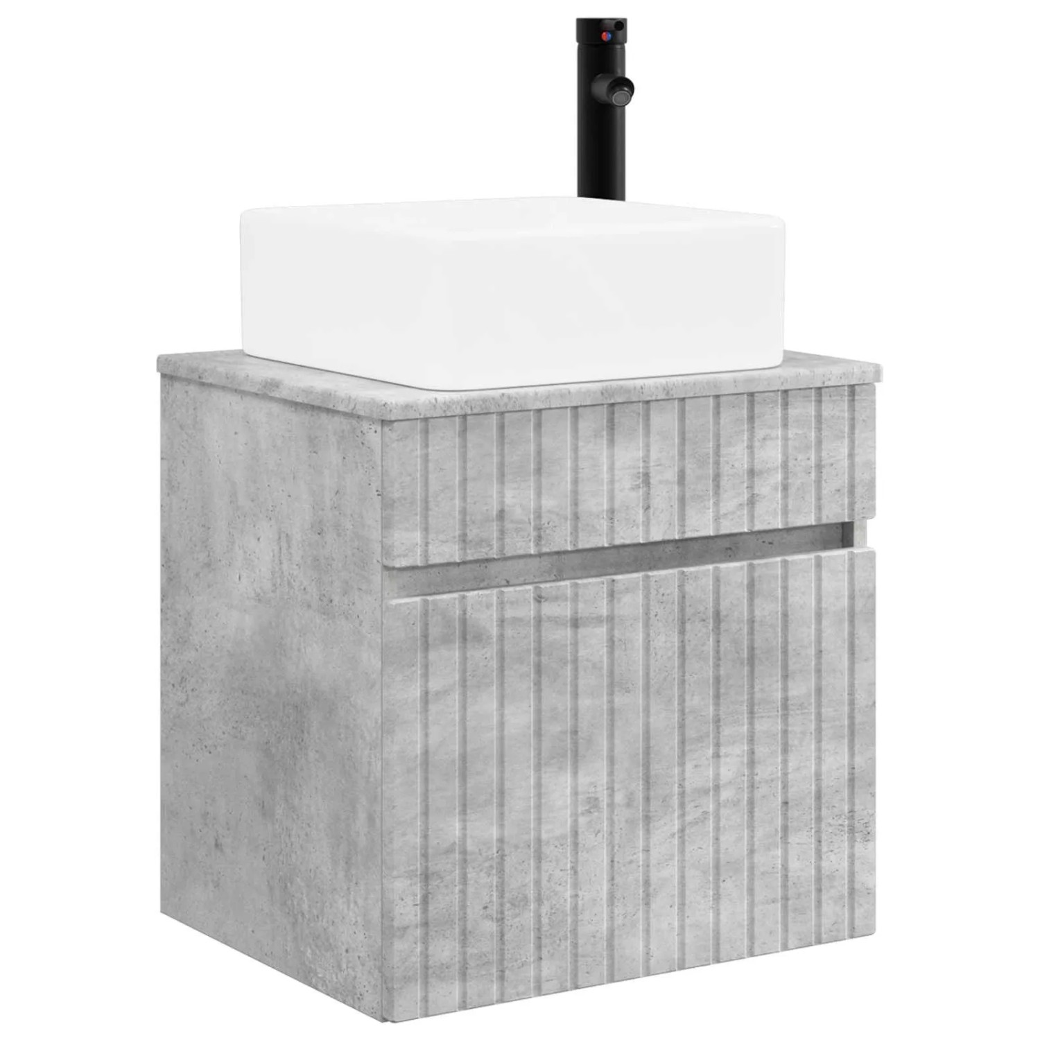 vidaXL Wandmontierte Waschbecken-Vanität Betongrau 49 x 41 x 63 cm 890565