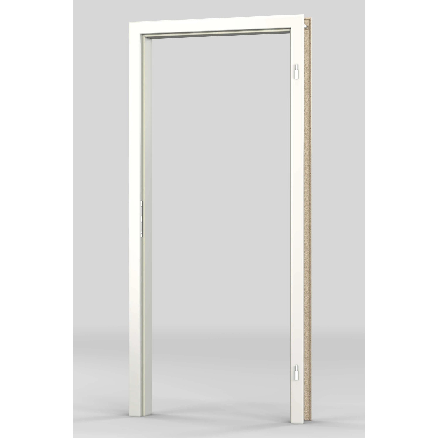 Weiße Türzarge CPL Arctic Weiß, ähnl. RAL 9016, für Wandstärke 100 mm und Anschlag links.