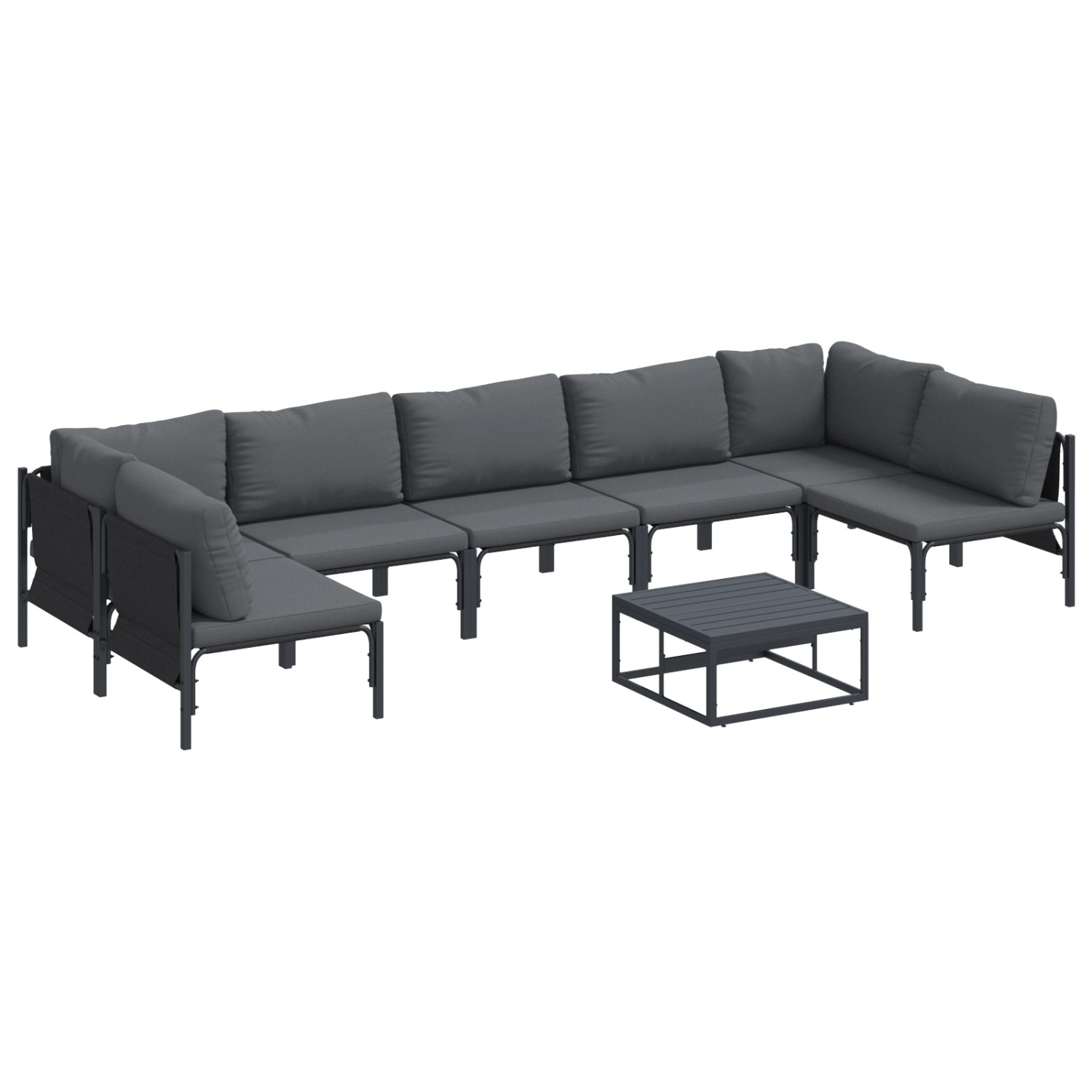 vidaXL Garten-Sofa-Set 8-Tlg Anthrazit Stahl 3378983 günstig online kaufen