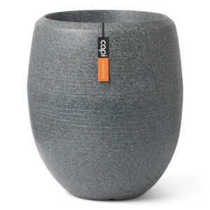 Anthrazitfarbener Capi Pflanztopf Elegant Deluxe Granite, Ø 43 cm, Höhe 50 cm.