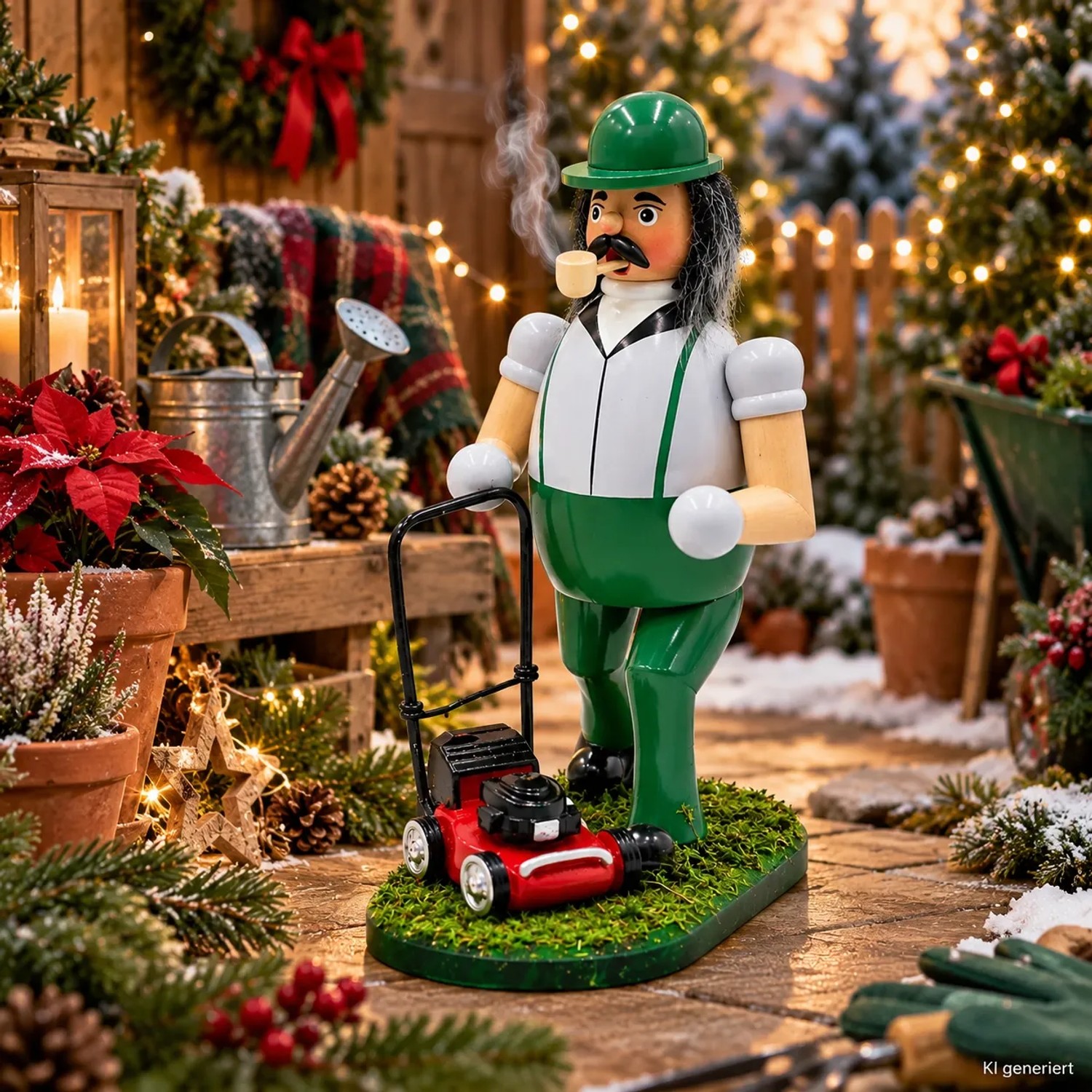Dekohelden24 Räuchermann Handwerker Räucherfigur Weihnachtsräucherfigur Räuchergefäß Gartenarbeiter Landschaftsgärtner Geschenk L/B/H 15 x 10 x 19 cm_2