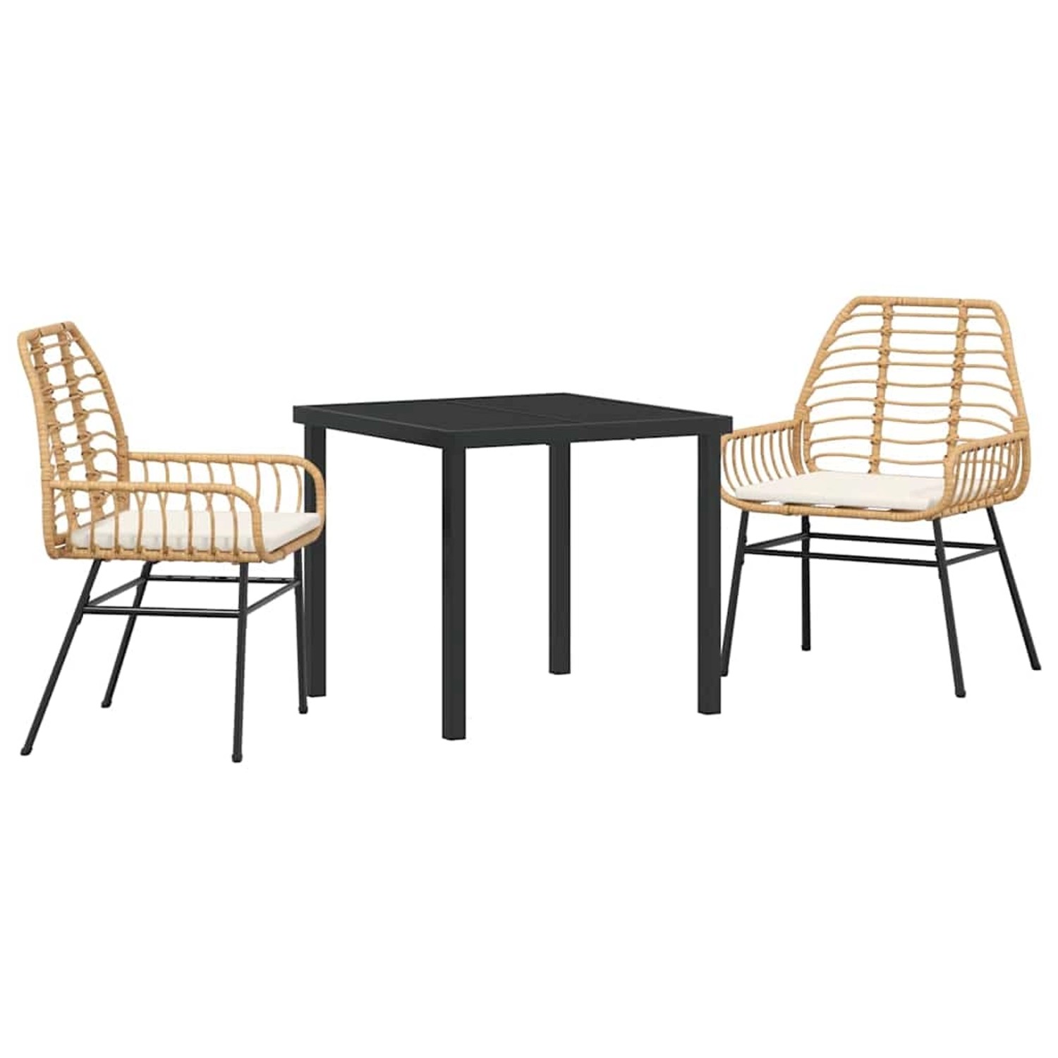 vidaXL Garten Essgruppe 3-Tlg Braun Poly Rattan 3380862 günstig online kaufen