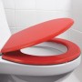 MSV WC-Sitz Cleo, MDF, rot glänzend, 45x37 cm. Toilettensitz für das Badezimmer.