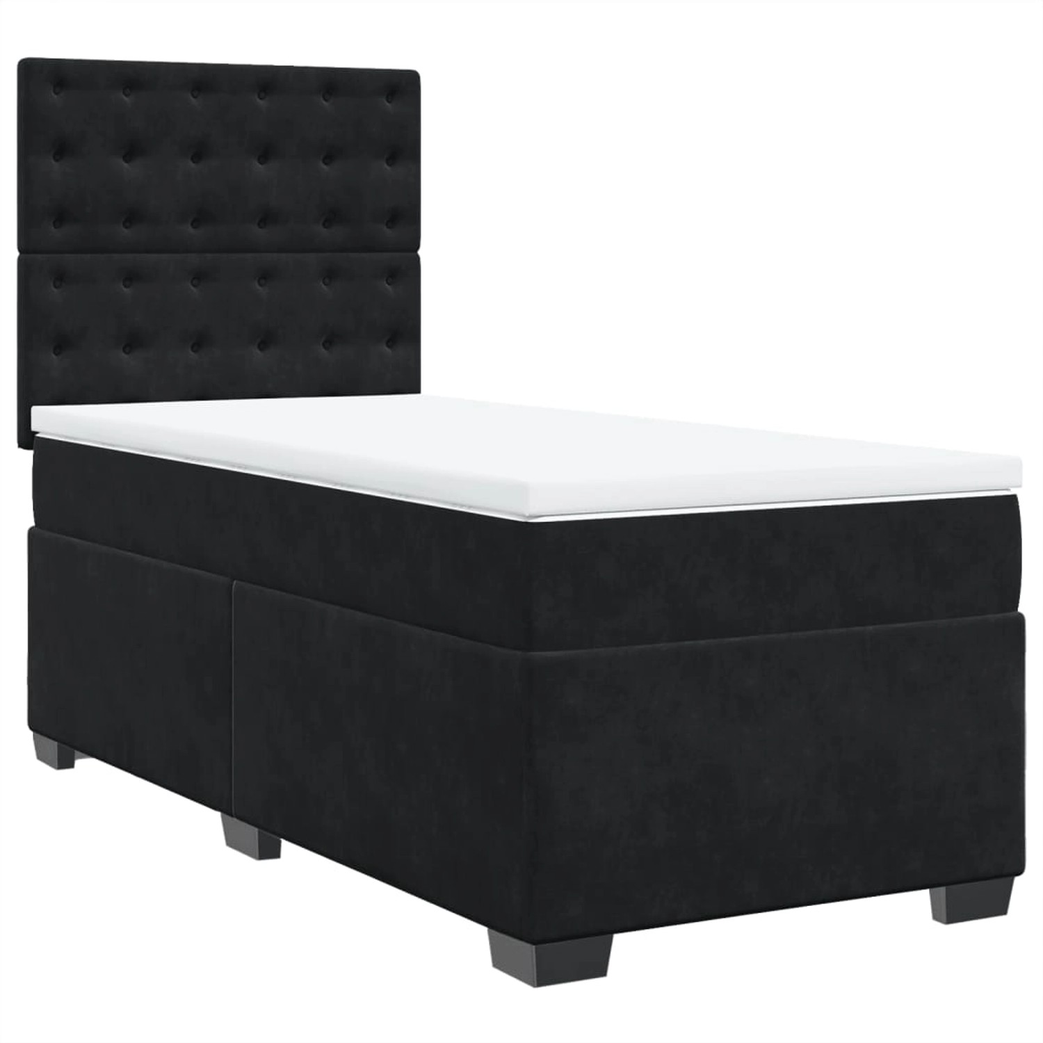 vidaXL Boxspringbett mit Matratze Schwarz 90x200 cm Samt 3290824 günstig online kaufen