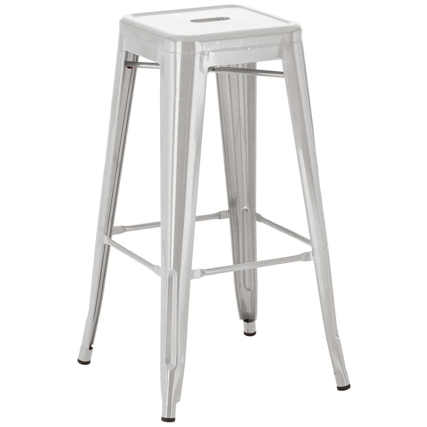 DELUKE Barhocker DOLAN Metall Silber 43x43x76cm Barstuhl Tresenhocker Tresenstuhl
