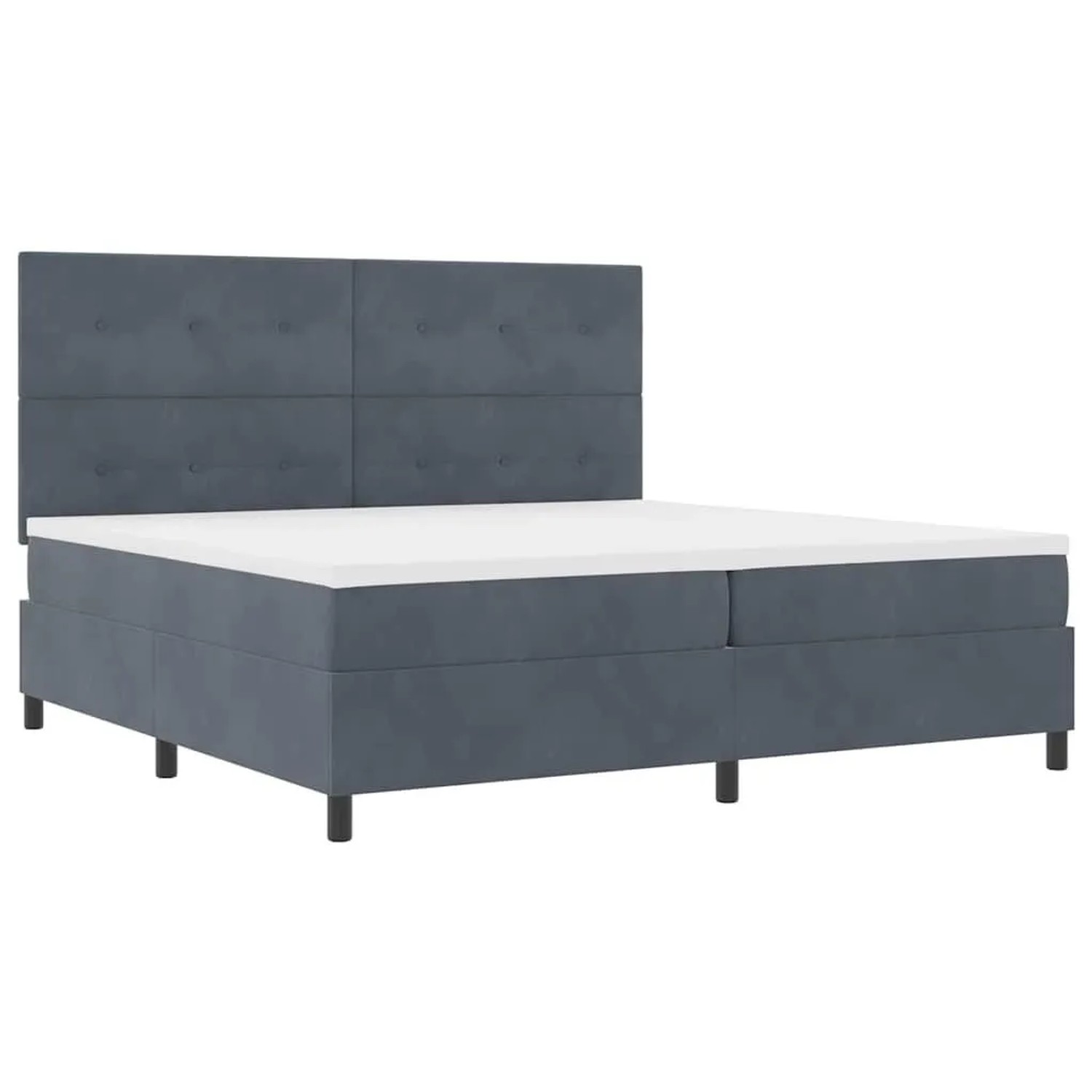vidaXL Boxspringbett mit Matratze Dunkelgrau 200 x 200 cm Samt 3339855 günstig online kaufen