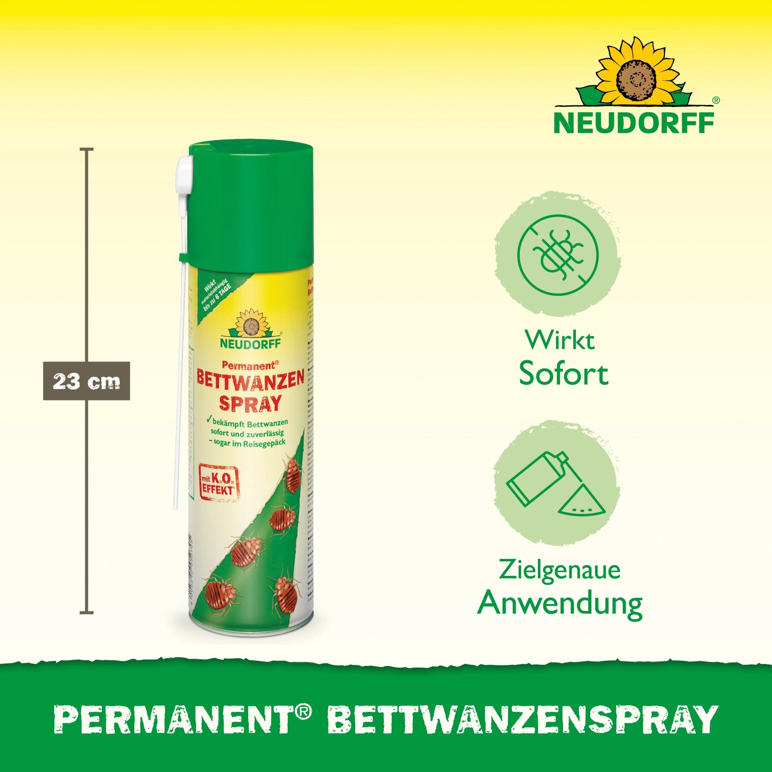 Neudorff Permanent Bettwanzenspray 500ml zur Bekämpfung von Bettwanzen, mit Sprühröhrchen.