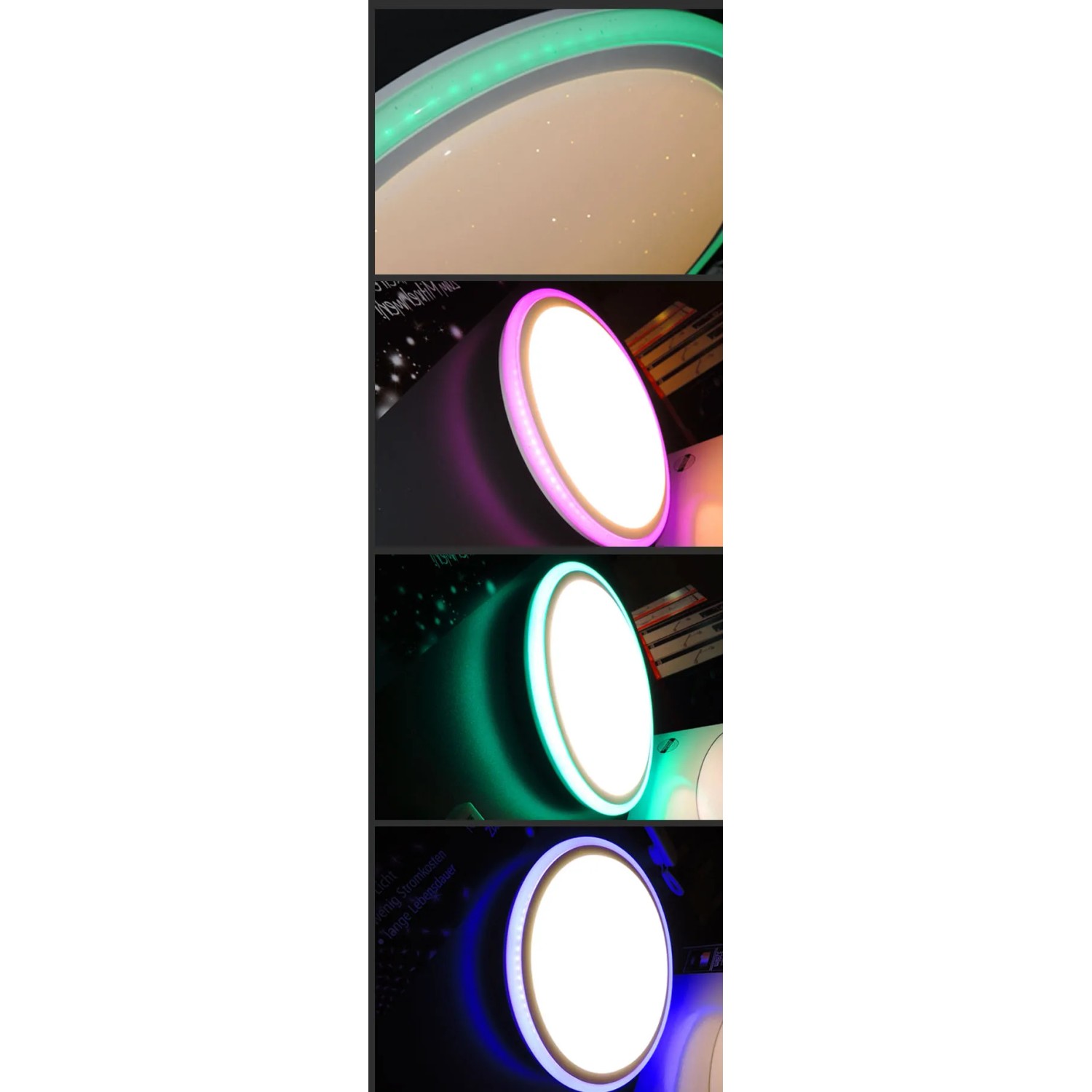 LED-Deckenleuchte Luisa mit Sternenhimmel, Ø 40cm, mit Farbwechsel