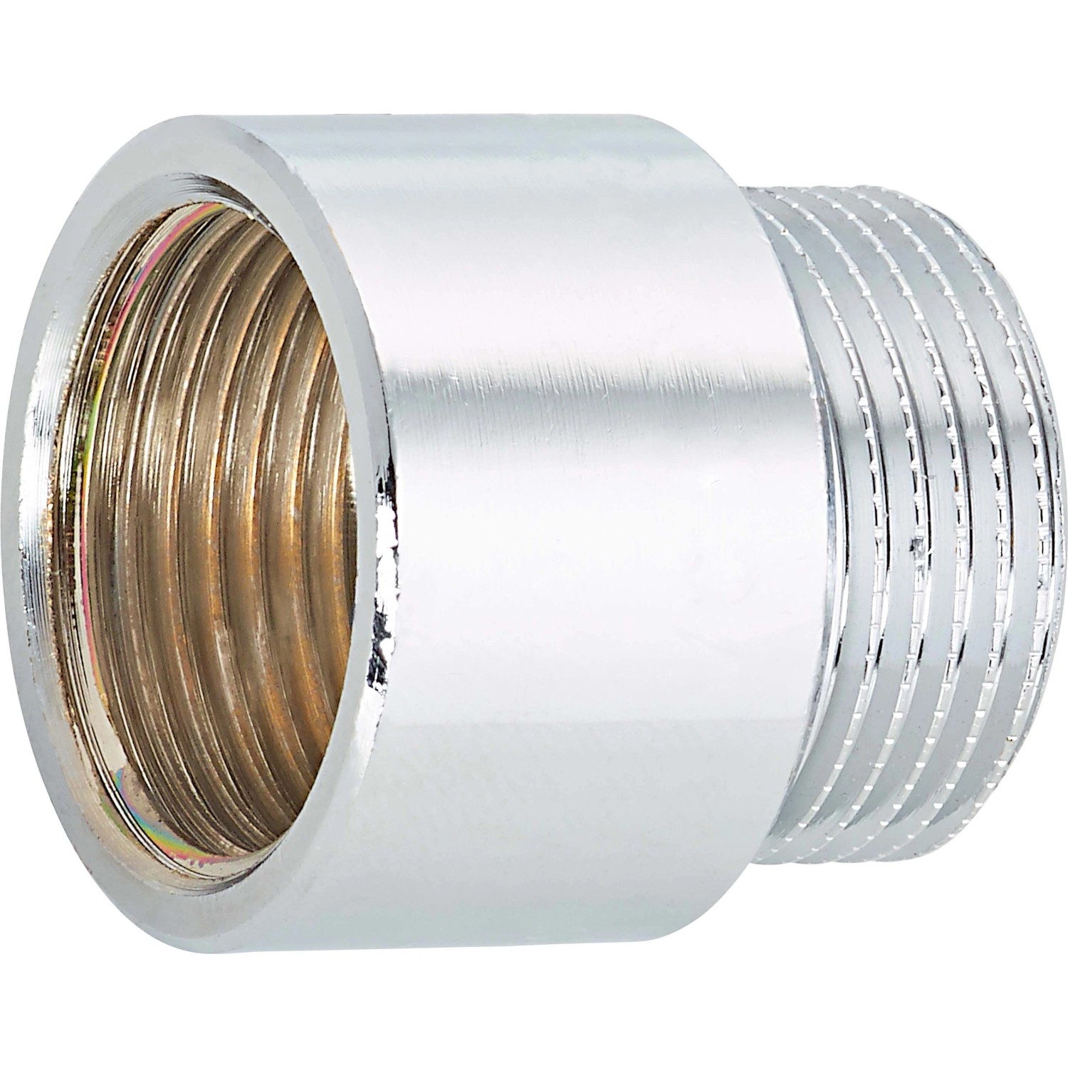 Hahnverlängerung 24,1 mm (Rp 3/4) x 26,4 mm (R 3/4) Messing Verchromt 20 mm