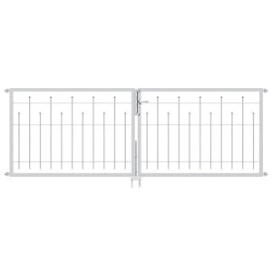 Verzinktes Metallzaun Doppeltor-Set Madrid, 80x300 cm, zum Einbetonieren.
