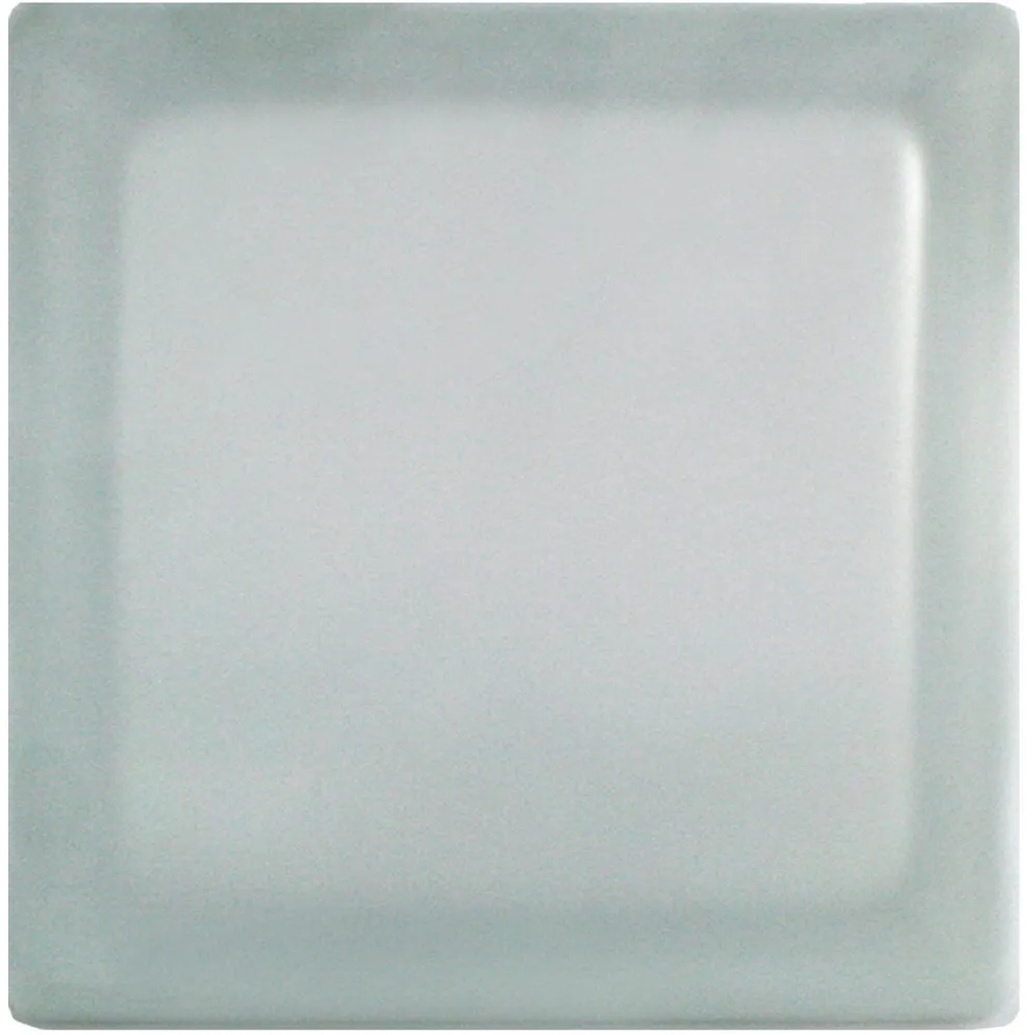 Quadratischer, weißer Glasstein, 2-seitig satiniert, für Innen- und Außenbereich.