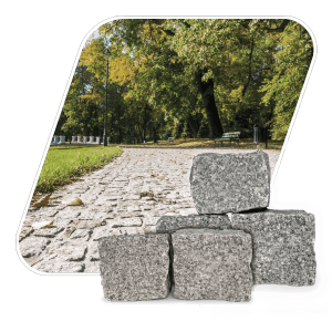 Galamio Granitpflaster 15/17 gespalten, 1000kg Bigbag, geeignet für Gehwege und Einfahrten.