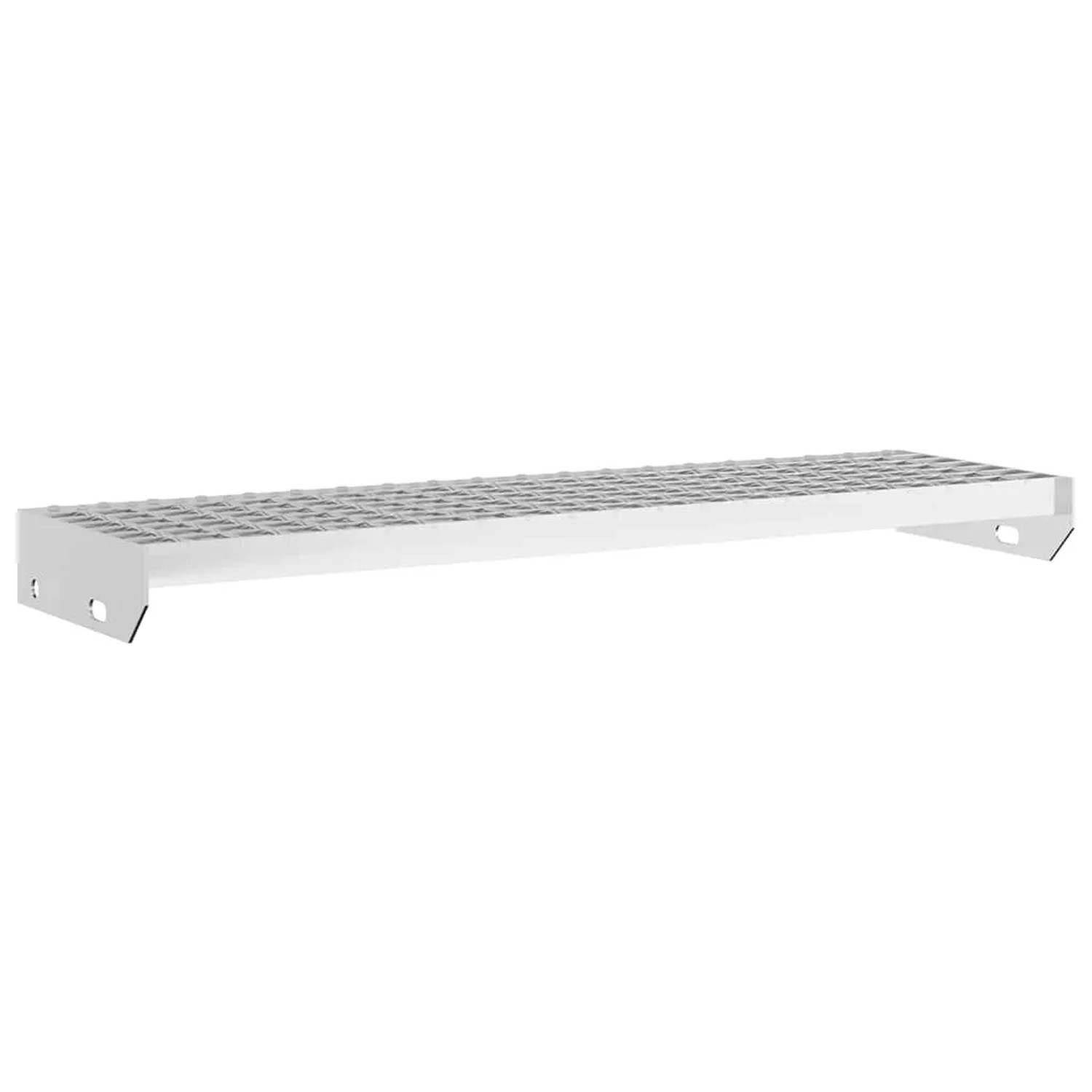 vidaXL Gitterroststufe, 80x24 cm, verzinkter Stahl, ideal für Treppen im Innen- und Außenbereich.