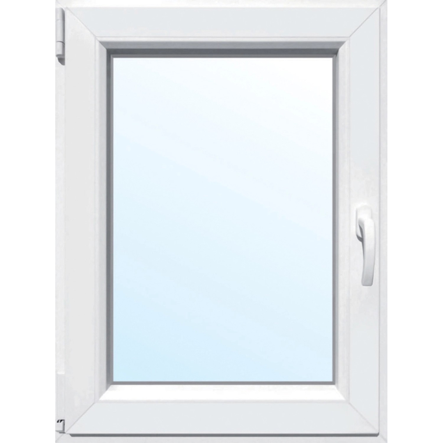 Kunststoff-Fenster 1-flg. 2-Fach Verglasung Weiß 80 cm x 60 cm DIN Links