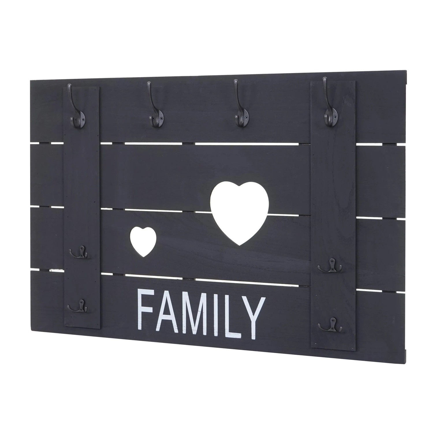 MCW Wandgarderobe C89 Family Shabby-Look Dunkelgrau Shabby