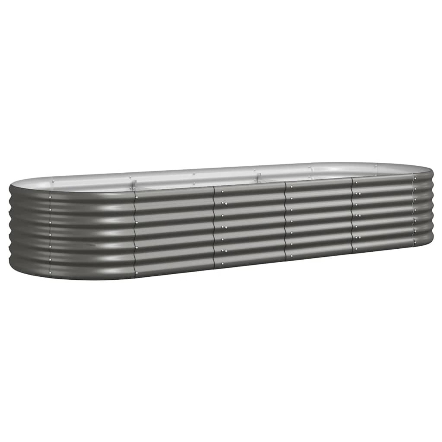 furnicato Hochbeet Pulverbeschichteter Stahl 224x80x36 cm Grau