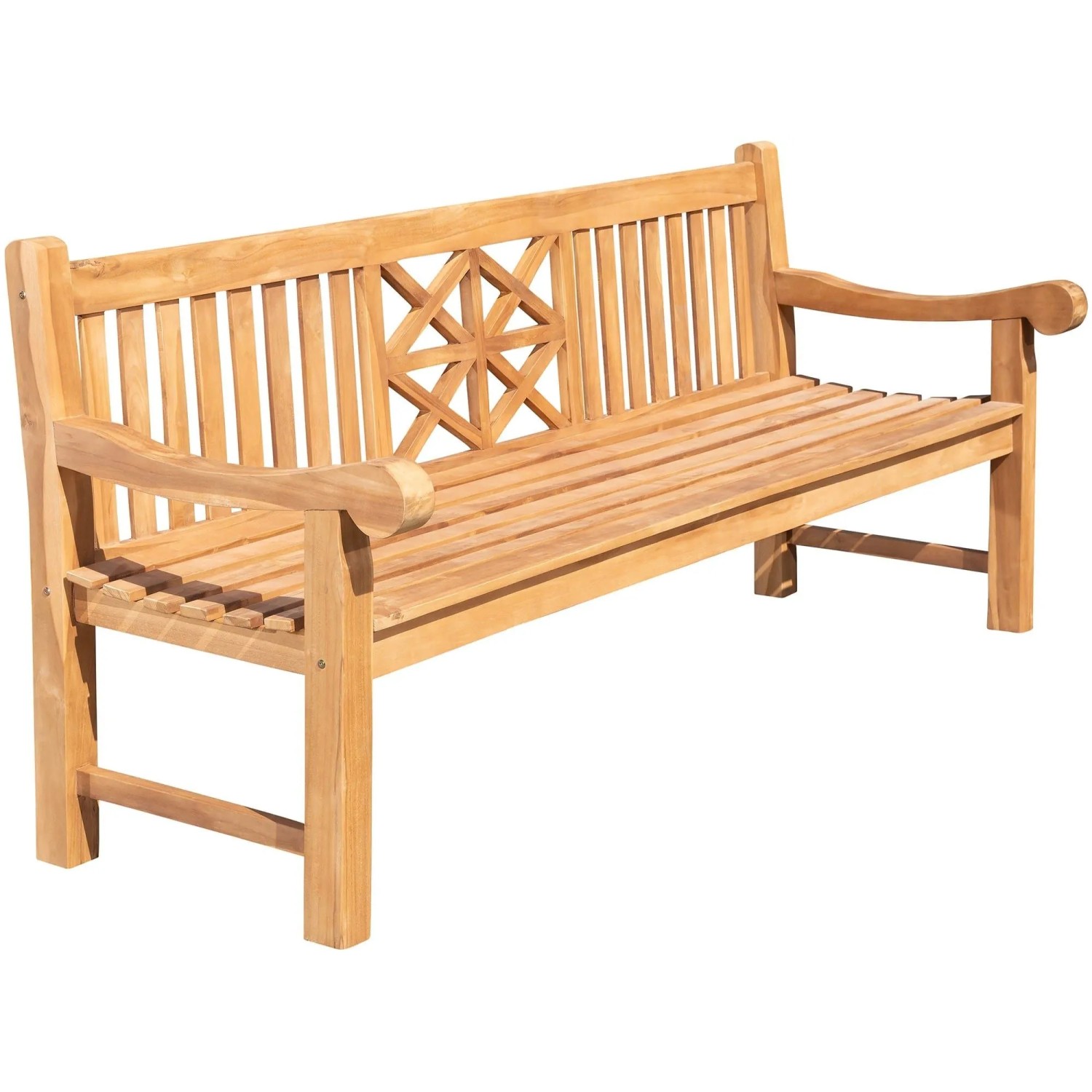 DELUKE Gartenbank Teakbank VUZAR Holz Teak 220x72x92cm Holzbank 220cm Bank Mit Lehne Wetterfest Bank Garten Terrasse
