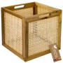 HMF 37640-M3 Aufbewahrungskorb Kallax Regale Korb Rattan Wiener Geflecht und Akazienholz Muster 3 32 x 34 x 32 cm