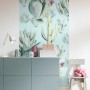 Komar Vlies Fototapete Cactus Blue Panel, 100x250 cm, mit Kakteen-Motiv.