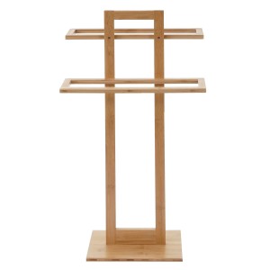 Freistehender Handtuchhalter aus Bambus, 80x42x27cm, für Badezimmer.