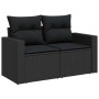 Schwarzes 9-teiliges Garten-Sofa-Set aus Poly Rattan von vidaXL. Gartenmöbel für Terrasse und Garten.