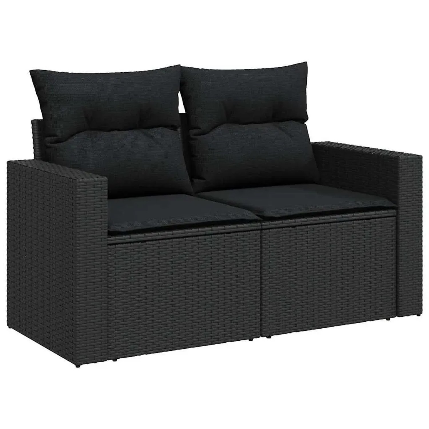 Schwarzes 9-teiliges Garten-Sofa-Set aus Poly Rattan von vidaXL. Gartenmöbel für Terrasse und Garten.