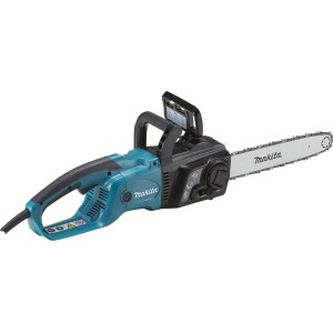 Makita UC3551A Elektro-Kettensäge, 35 cm Schwertlänge, blau-schwarz. Werkzeugloser Kettenwechsel.