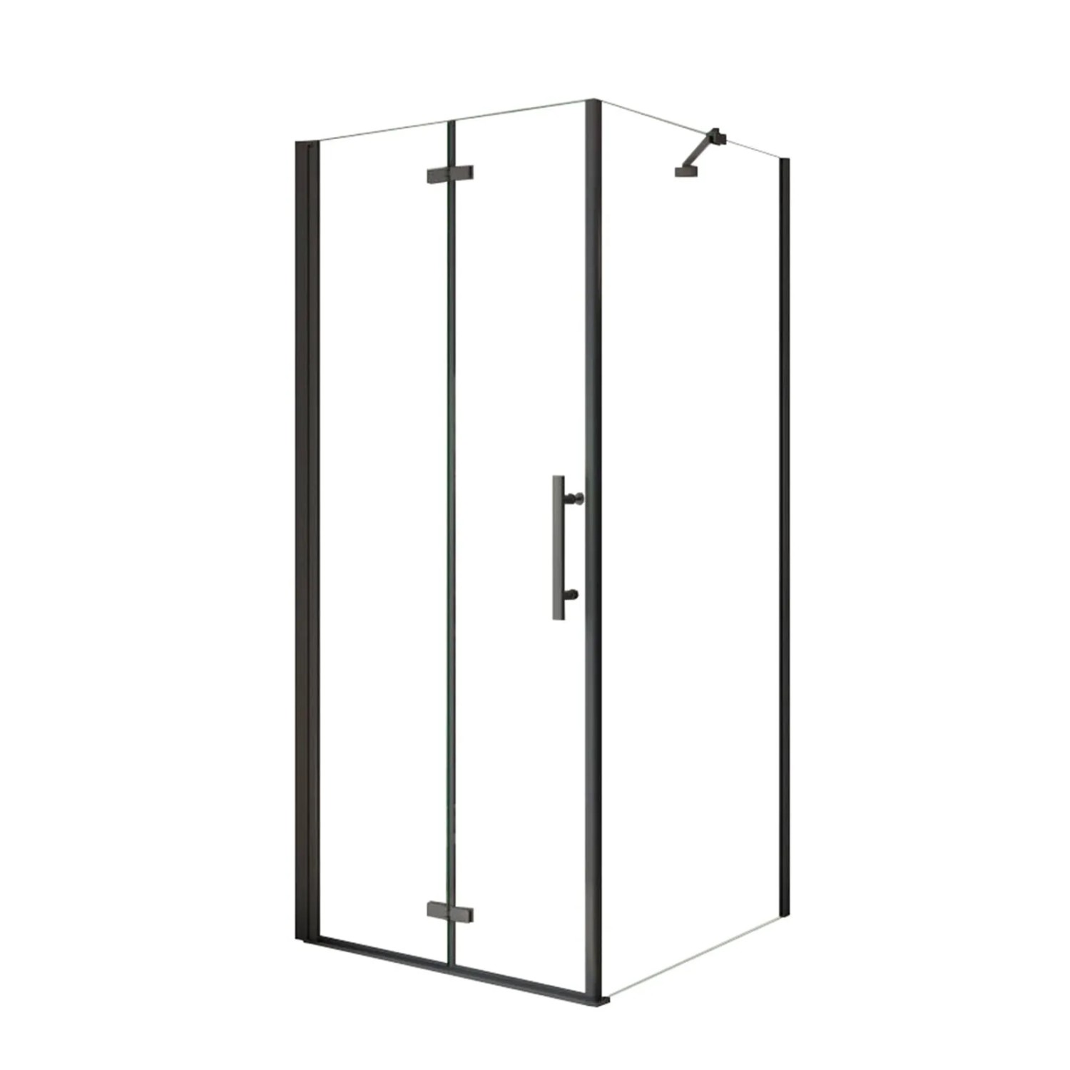 AICA 110x90cm x H.195cm Eckig Duschkabinen Schwarz Falttür 6mm NANO ESG-Glas Eckdusche Drehtür Duschabtrennung