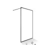 Schwarze Walk-In Dusche baliv DUK-120.81, 120x195 cm, barrierefrei und modern.
