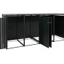 Proregal 4er-Mülltonnenverkleidung Mit Deckel HxBxT 122x250x84 cm Anthrazit Holzoptik Hell Mülltonne 104kg_7